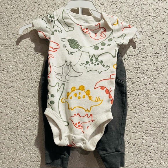 Olive green joggers and coordinating onesie size 6-12 months. | Llama & Carters - Picture 2 of 4